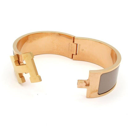 Hermes Bangle Clic Clac Pink Gold Grey Bracelet
