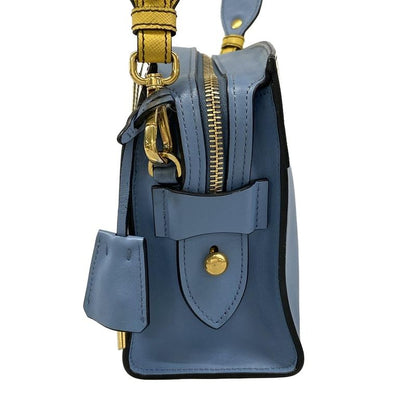 Prada Shoulder Bag Esplanade Light Blue Yellow Multi Leather