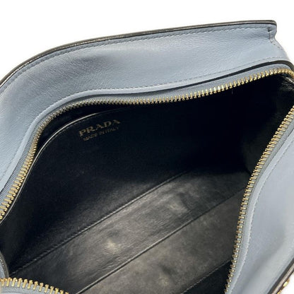 Prada Shoulder Bag Esplanade Light Blue Yellow Multi Leather