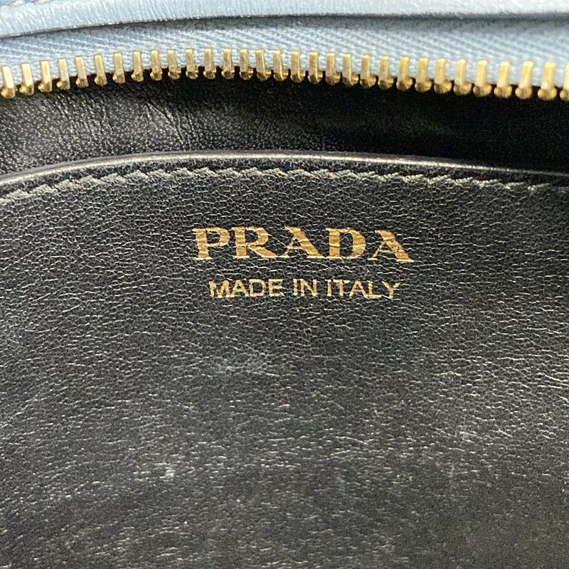 Prada Shoulder Bag Esplanade Light Blue Yellow Multi Leather