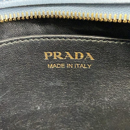 Prada Shoulder Bag Esplanade Light Blue Yellow Multi Leather