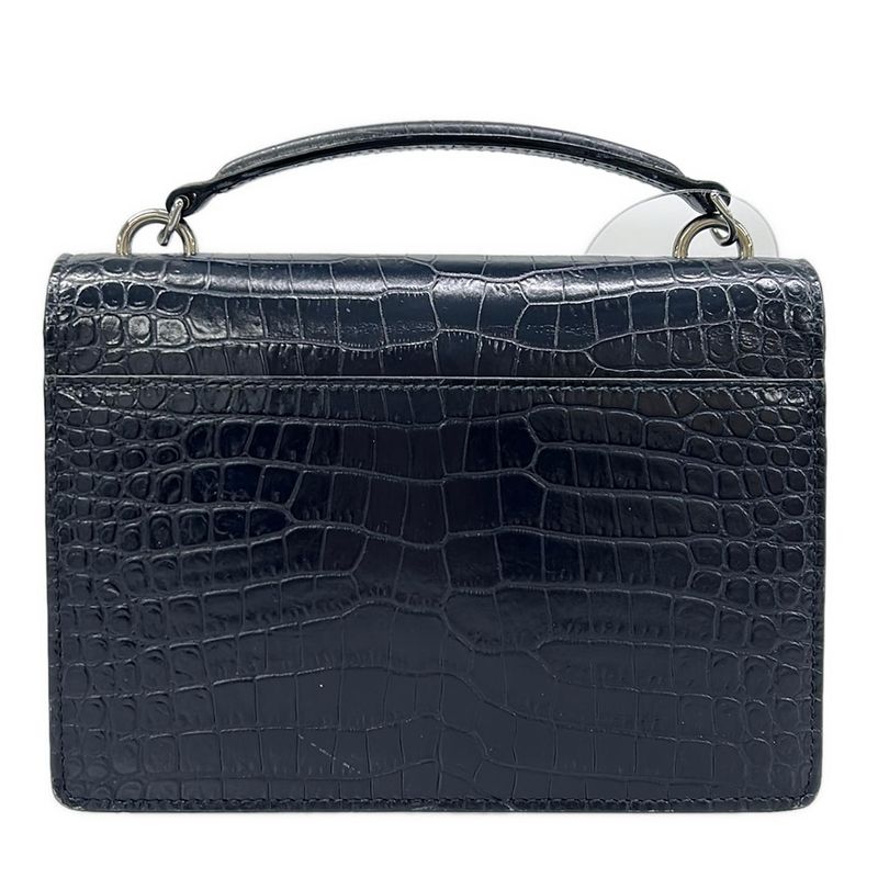 Saint Laurent Paris Wallet Sunset Chain Navy Embossed Leather