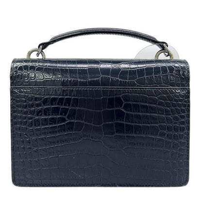 Saint Laurent Paris Wallet Sunset Chain Navy Embossed Leather
