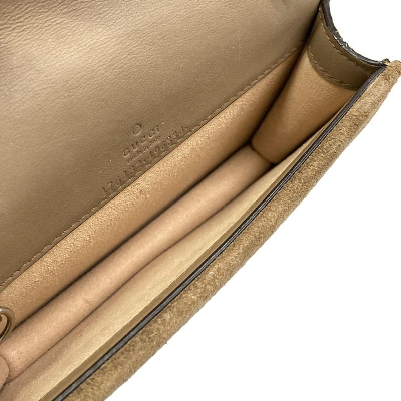 Gucci Shoulder Bag Dionysus GG Plus Supreme Dark Brown Beige Chain