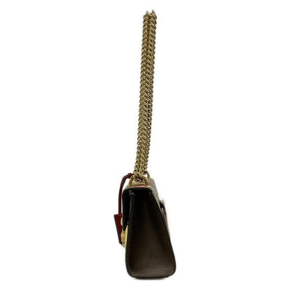 Gucci Shoulder Bag Padlock Small Tian Beige Ebony Multi Chain Leather