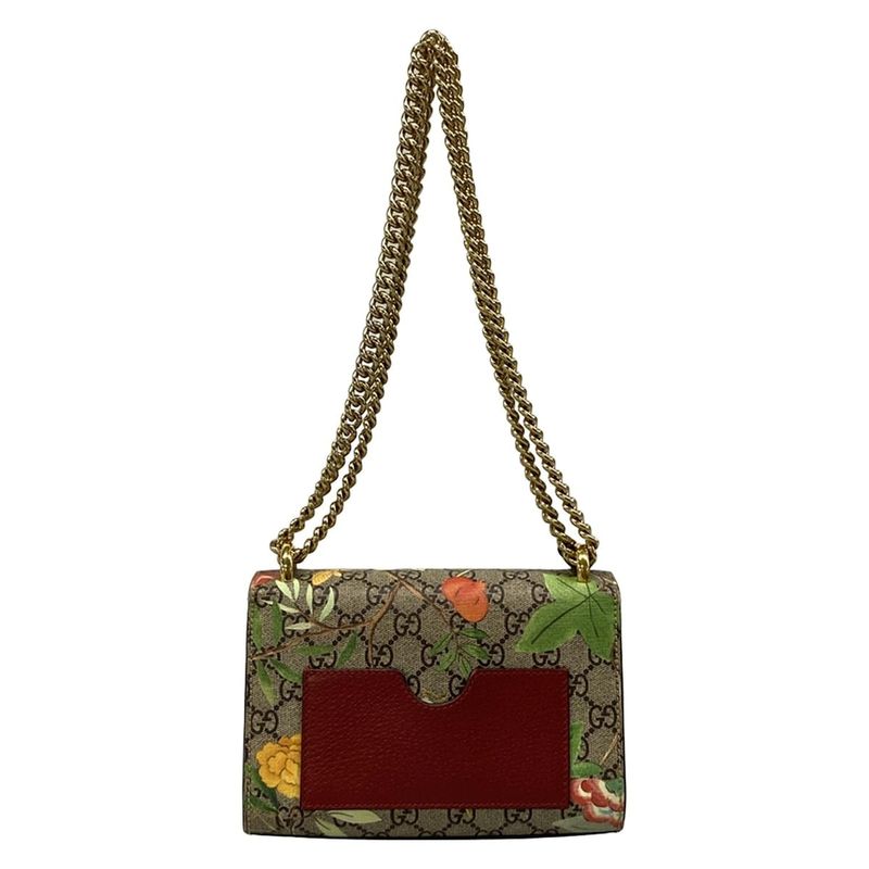 Gucci Shoulder Bag Padlock Small Tian Beige Ebony Multi Chain Leather