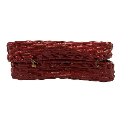 Gucci Shoulder Bag Web Wicker Mini Bag Red Chain