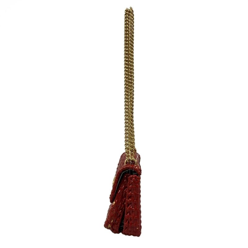 Gucci Shoulder Bag Web Wicker Mini Bag Red Chain