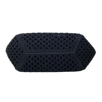 Miu Tote Ivy Cotton Mesh Black White