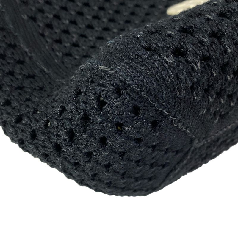 Miu Tote Ivy Cotton Mesh Black White