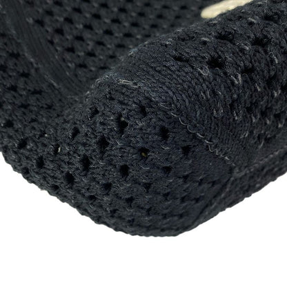 Miu Tote Ivy Cotton Mesh Black White
