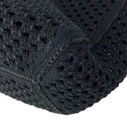 Miu Tote Ivy Cotton Mesh Black White