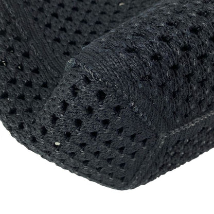 Miu Tote Ivy Cotton Mesh Black White