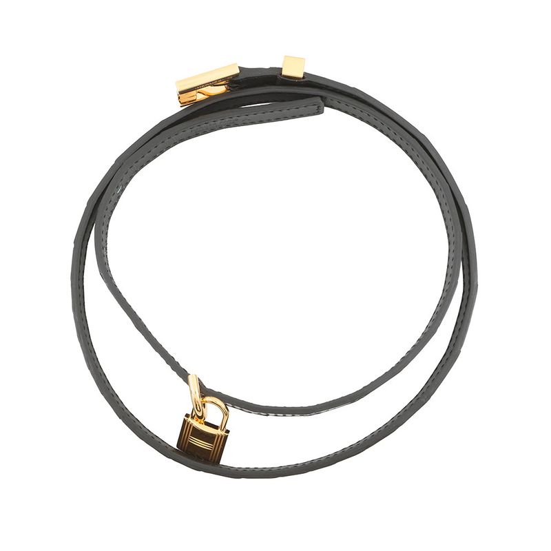 Hermes Belt Black Gold Porosus Matt 75