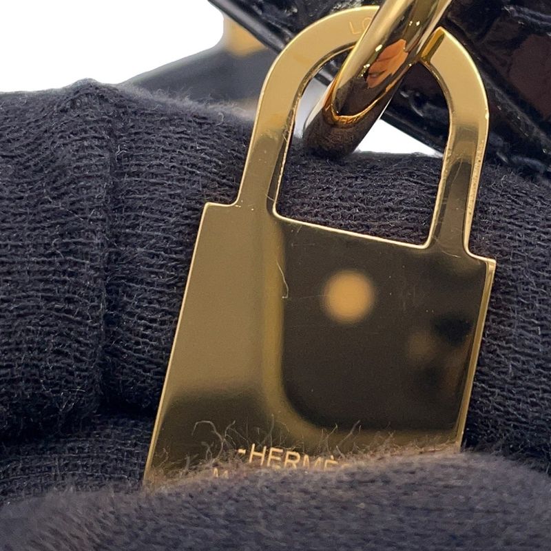 Hermes Belt Black Gold Porosus Matt 75