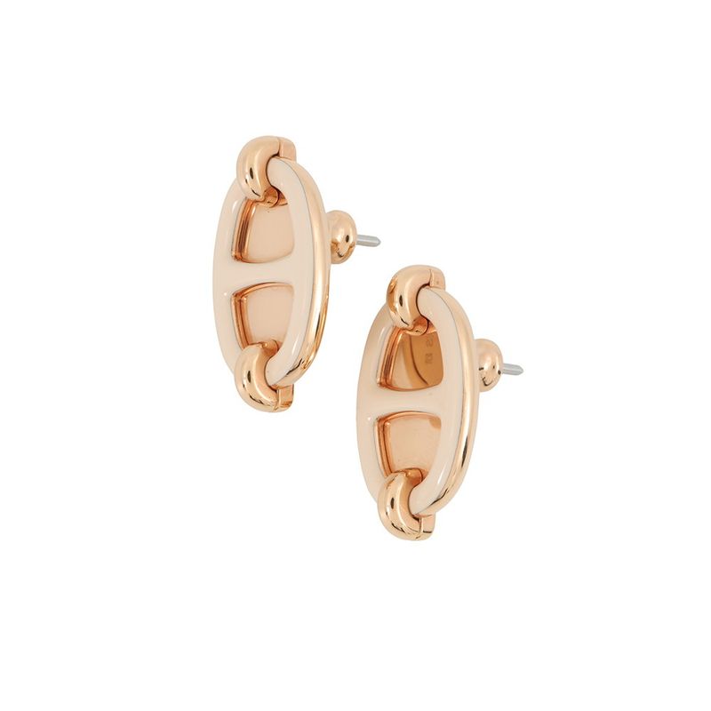 Hermes Earrings Mini Maillon Cles Pink Gold
