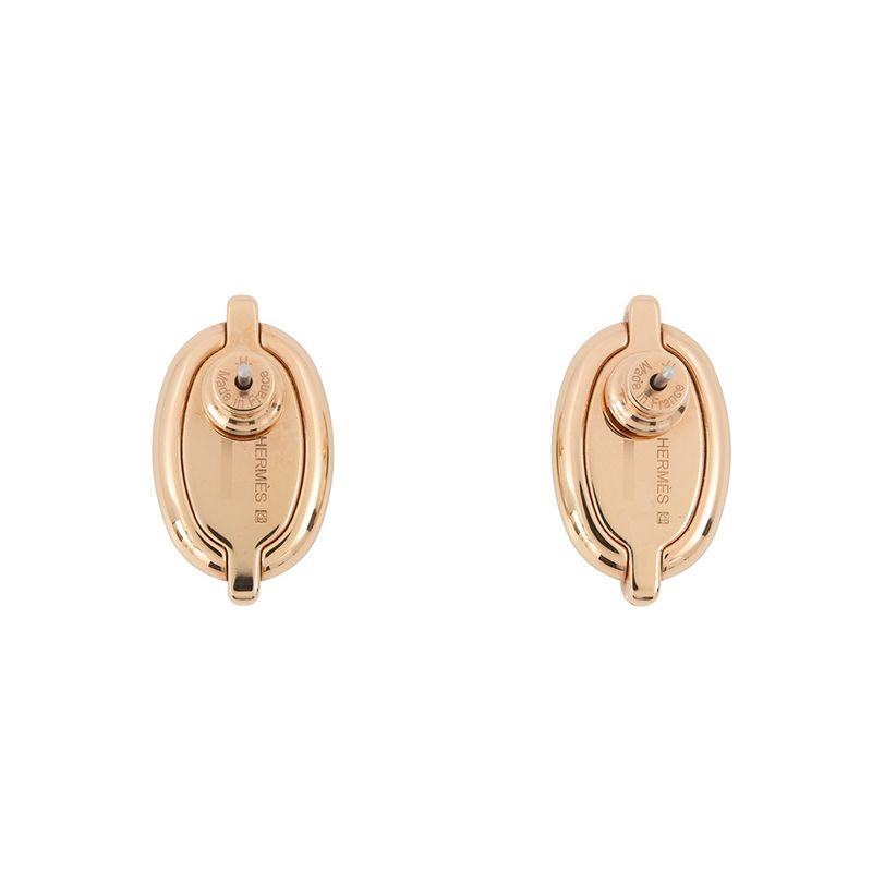 Hermes Earrings Mini Maillon Cles Pink Gold
