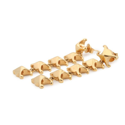 Celine Earrings Triomphe Studded Long Metal