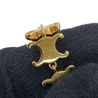 Celine Earrings Triomphe Studded Long Metal