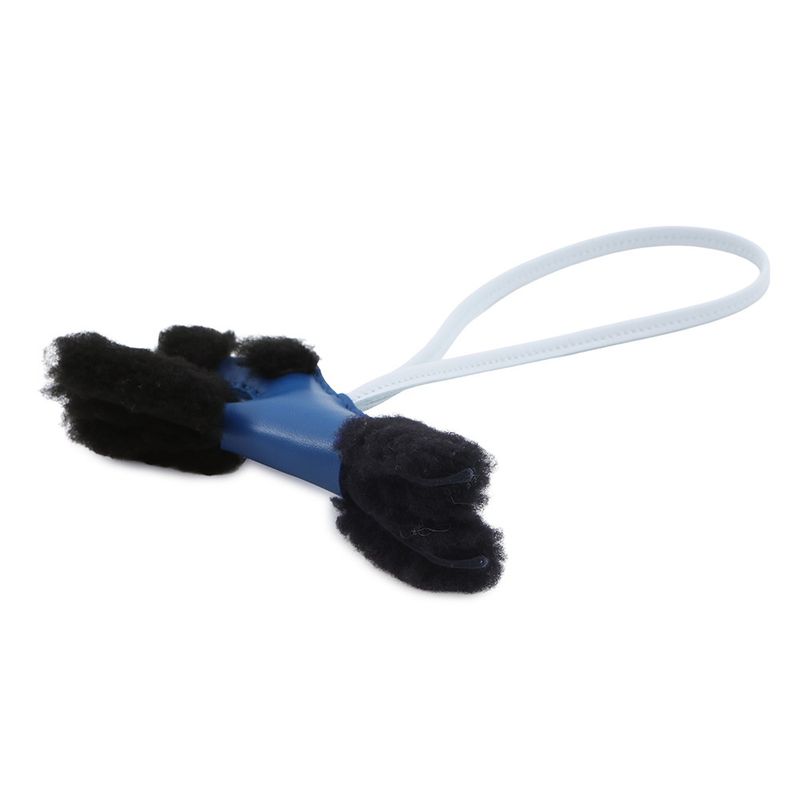 Hermes Bag Charm Buddy Bleu France Black Brum Lambskin Mouton