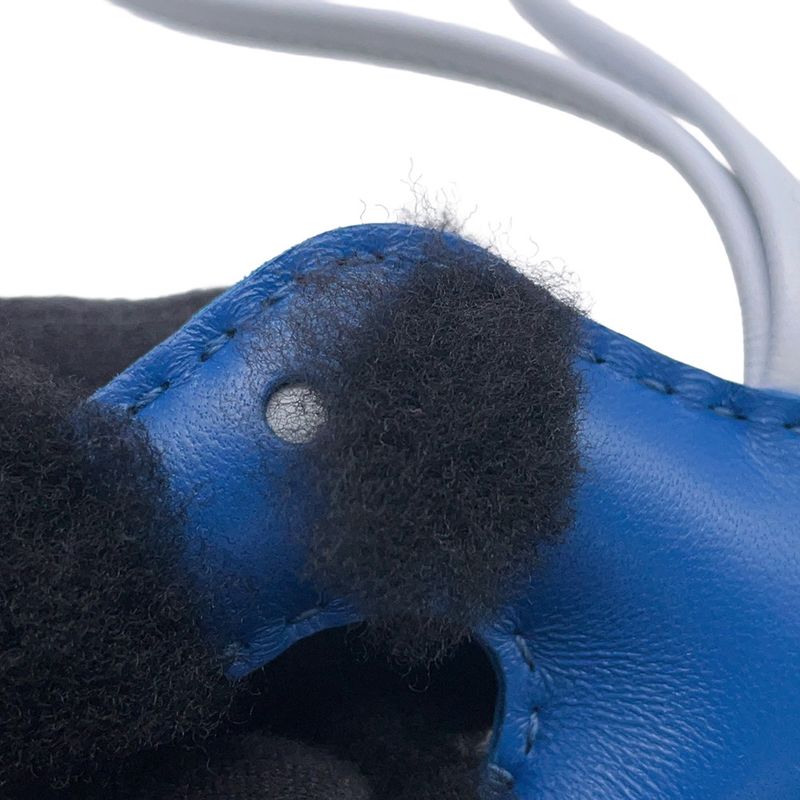Hermes Bag Charm Buddy Bleu France Black Brum Lambskin Mouton