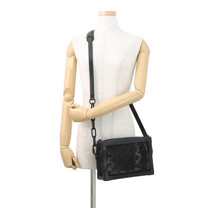 Louis Vuitton Shoulder Bag Monogram Mesh Leather Soft Trunk Embroidery Black