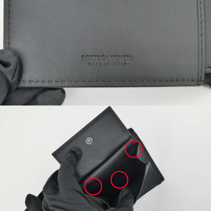 Bottega Veneta Intrecciato Bifold Wallet with Coin Pass Black Calf Leather