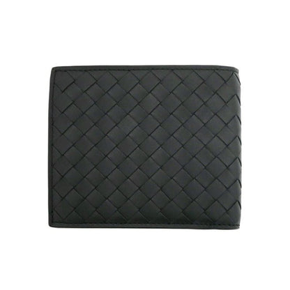 Bottega Veneta Intrecciato Bifold Wallet with Coin Pass Black Calf Leather