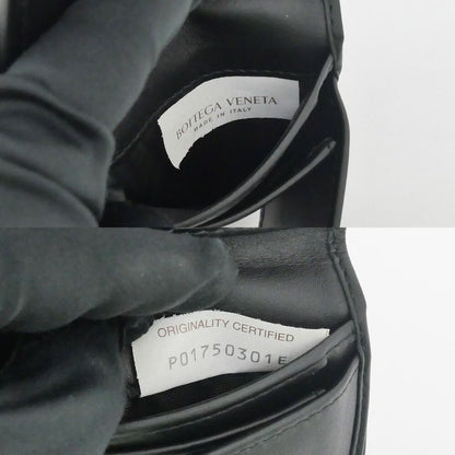 Bottega Veneta Intrecciato Bifold Wallet with Coin Pass Black Calf Leather