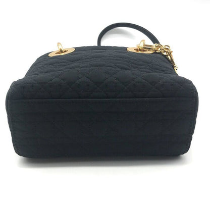 Dior Cannage Nylon Canvas Hand Bag Black