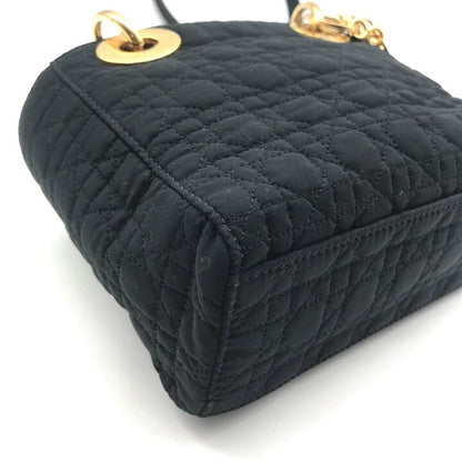 Dior Cannage Nylon Canvas Hand Bag Black