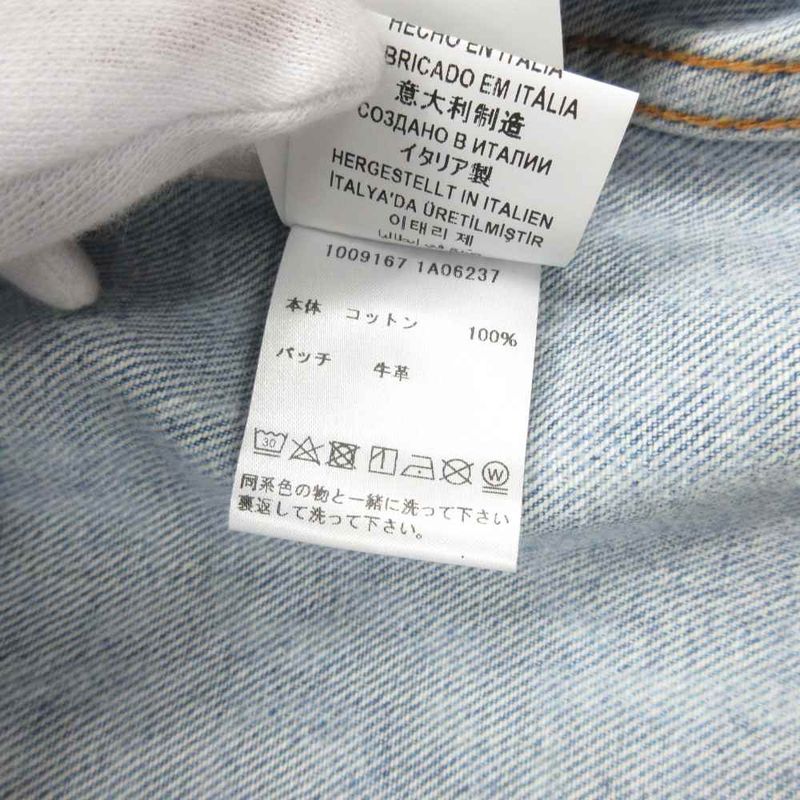 Versace Lavacanza Denim Jacket Logo Print Medusa Gold Button Indigo Blue 36