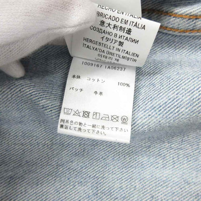 Versace Lavacanza Denim Jacket Logo Print Medusa Gold Button Indigo Blue 36