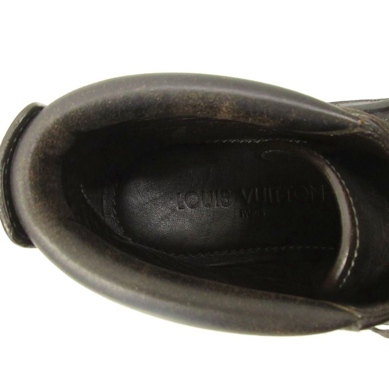 Louis Vuitton Damier Chukka Boots Moccasins Shoes Cles Leather 6 Black
