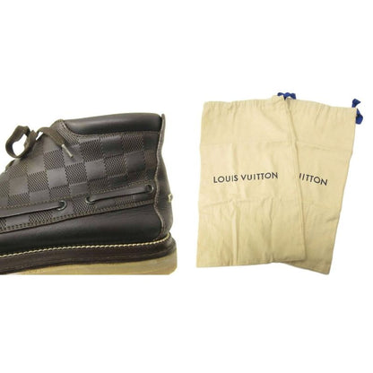 Louis Vuitton Damier Chukka Boots Moccasins Shoes Cles Leather 6 Black