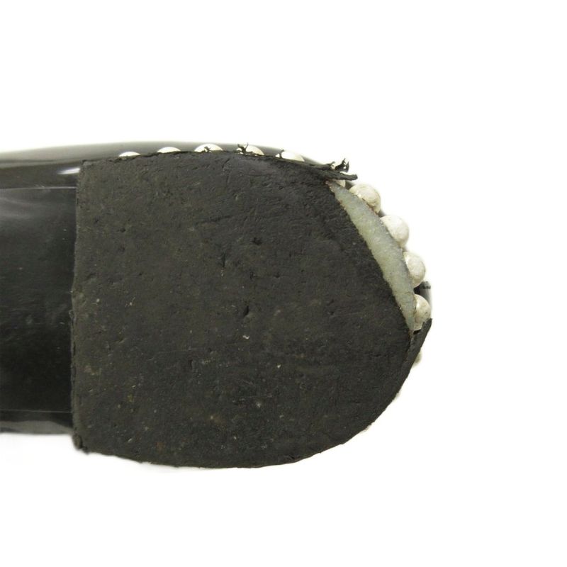 Chanel Opera Shoes Pearl Decoration CC Logo Patent Leather 36.5 Black