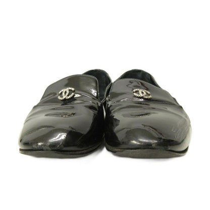 Chanel Opera Shoes Pearl Decoration CC Logo Patent Leather 36.5 Black