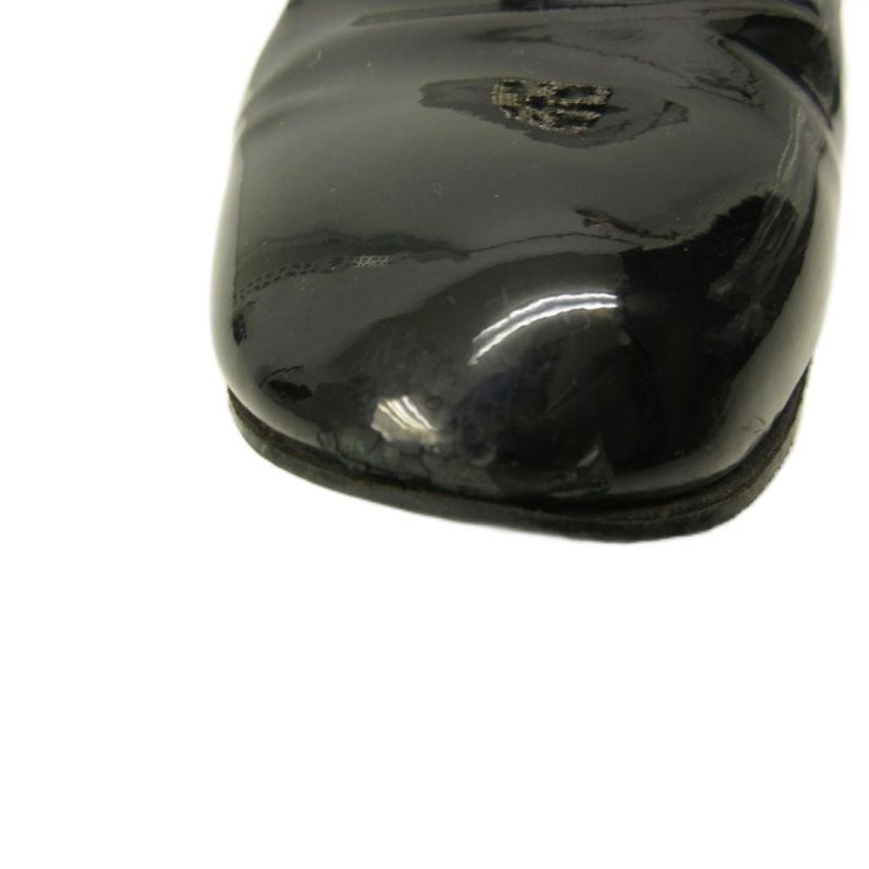 Chanel Opera Shoes Pearl Decoration CC Logo Patent Leather 36.5 Black