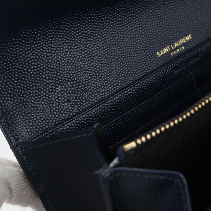 Saint Laurent Large Flap Wallet Cassandra Bifold Calf