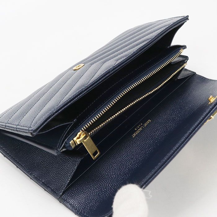 Saint Laurent Large Flap Wallet Cassandra Bifold Calf