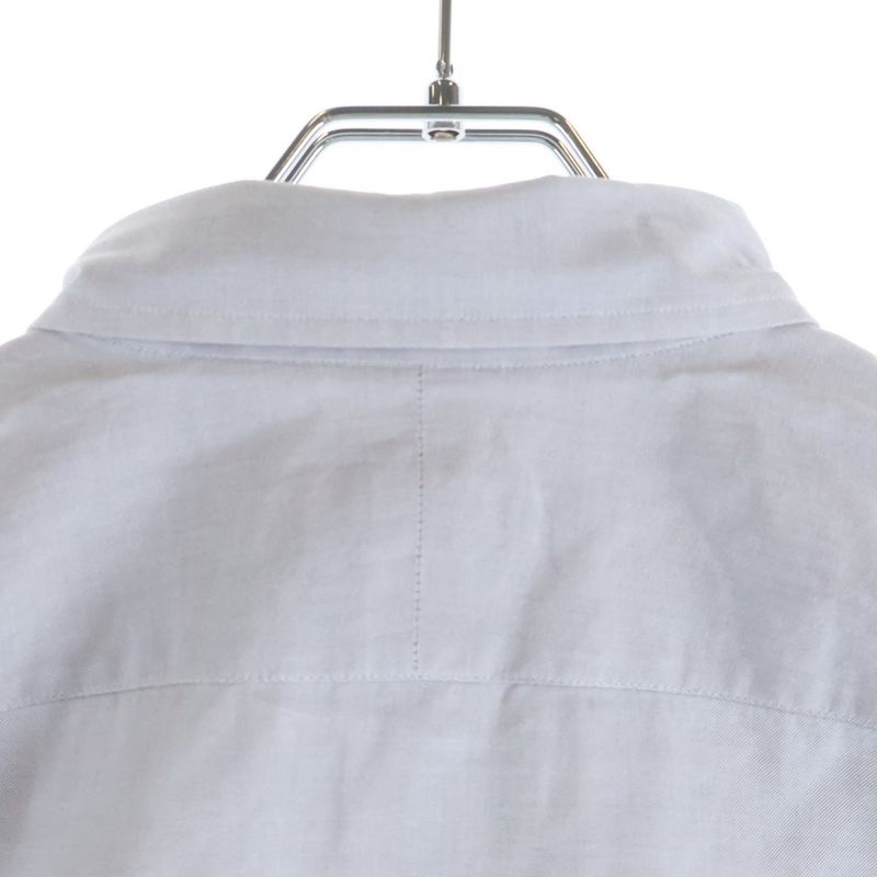 Hermes Series Button Plain Dress Shirt Long Sleeve Top Down Gray