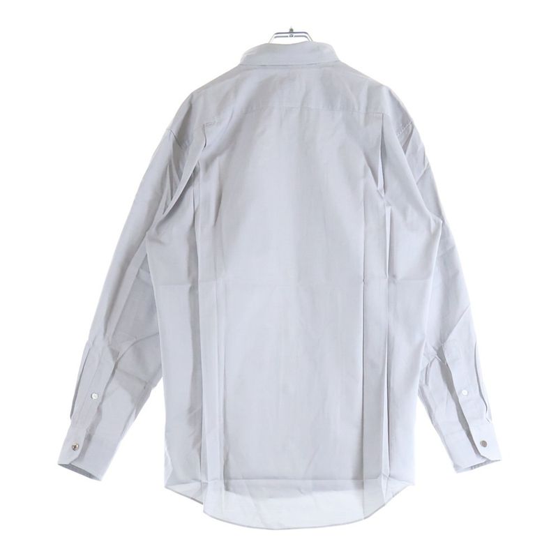 Hermes Series Button Plain Dress Shirt Long Sleeve Top Down Gray