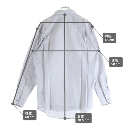 Hermes Series Button Plain Dress Shirt Long Sleeve Top Down Gray