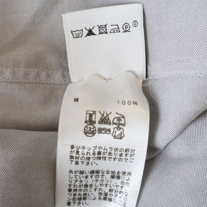 Hermes Series Button Plain Dress Shirt Long Sleeve Top Down Gray