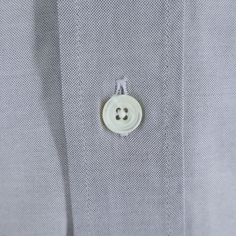 Hermes Series Button Plain Dress Shirt Long Sleeve Top Down Gray