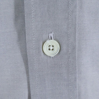Hermes Series Button Plain Dress Shirt Long Sleeve Top Down Gray