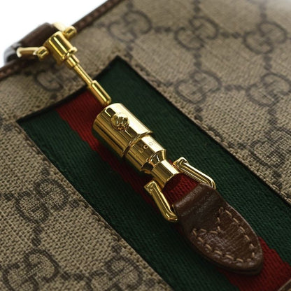 Gucci Jackie GG Supreme Mini Shoulder Bag Brown Beige Leather Gold