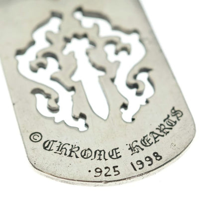 Chrome Hearts D Tag Lrg Dagger Old Vine Daga Cutout Dog Tag Large Pendant Top