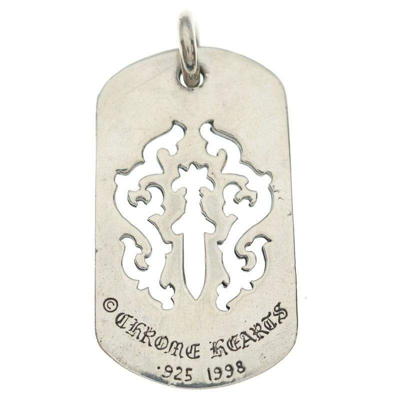 Chrome Hearts D Tag Lrg Dagger Old Vine Daga Cutout Dog Tag Large Pendant Top