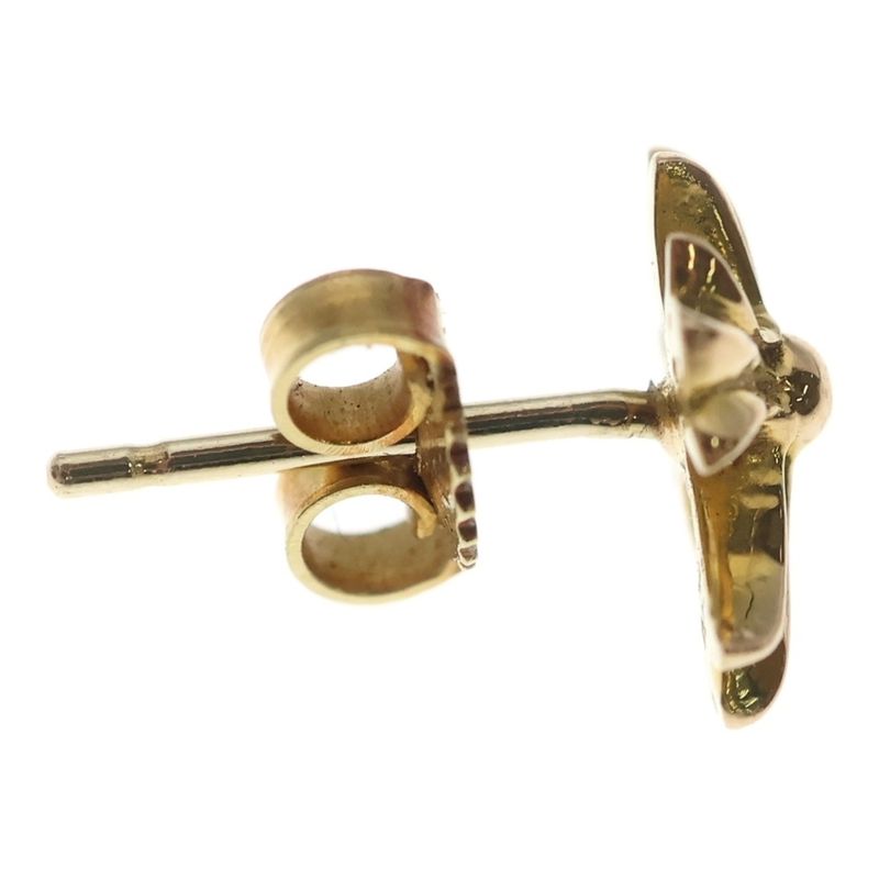 Chrome Hearts 22k No2 CH Crs 22k CH Cross Stud Earrings Gold
